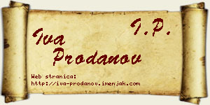 Iva Prodanov vizit kartica